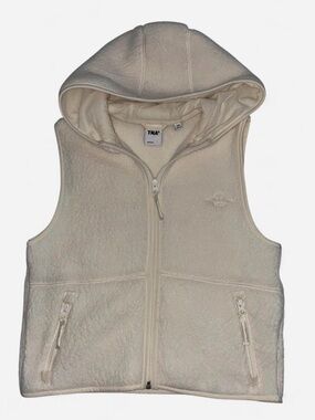 TNA Ivory Hooded Fleece Vest